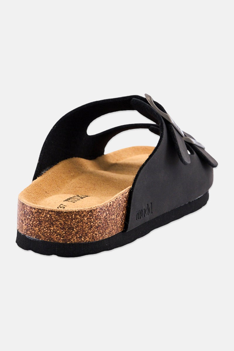 Mudd صنادل نسائية من الفلين سهلة الارتداء، سوداء - Image 3